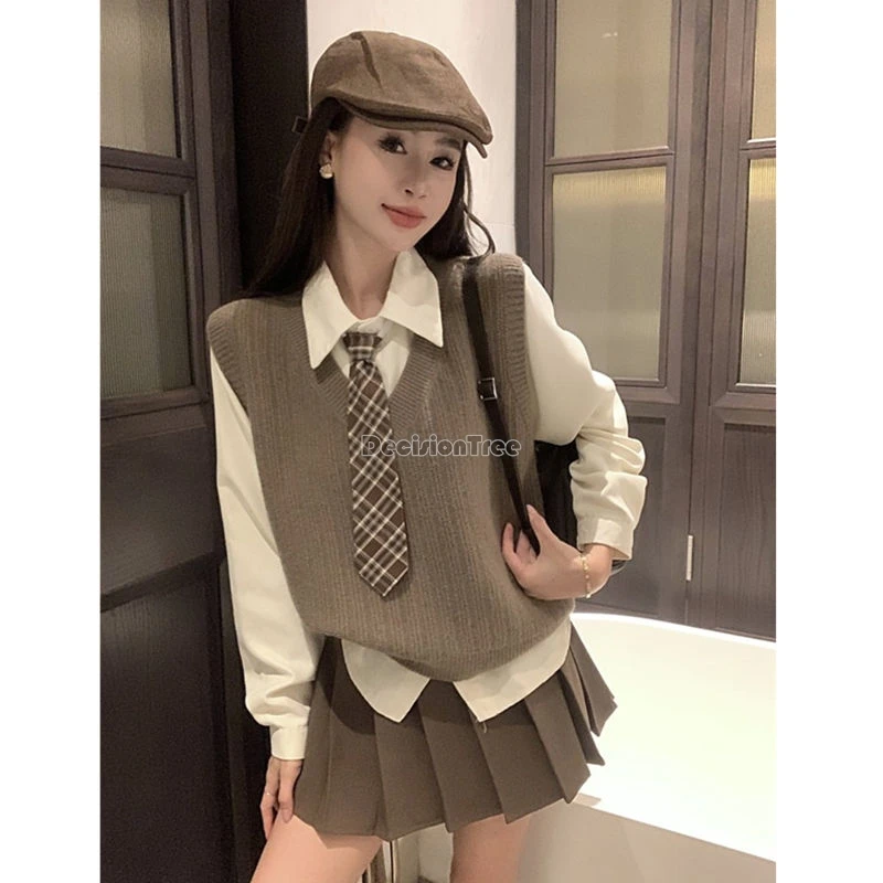 2024 retro academy style jk uniform simple solid color literature art school uniform outfit gentle sweet temperament campus suit