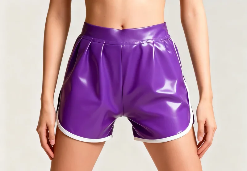 

Latexanzug Rubber Ganzanzug sports shorts Cosplay Handmade customization Party Purple&White unique