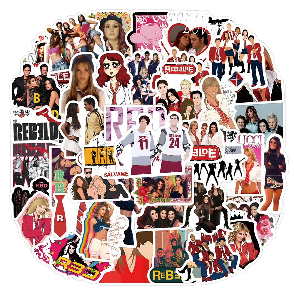 10/30/50pcs Funny TV Show Rebelde Cartoon Stickers Cool Decals Decoration Toy DIY Laptop Guitar Suitcase Waterproof Sticker Pack