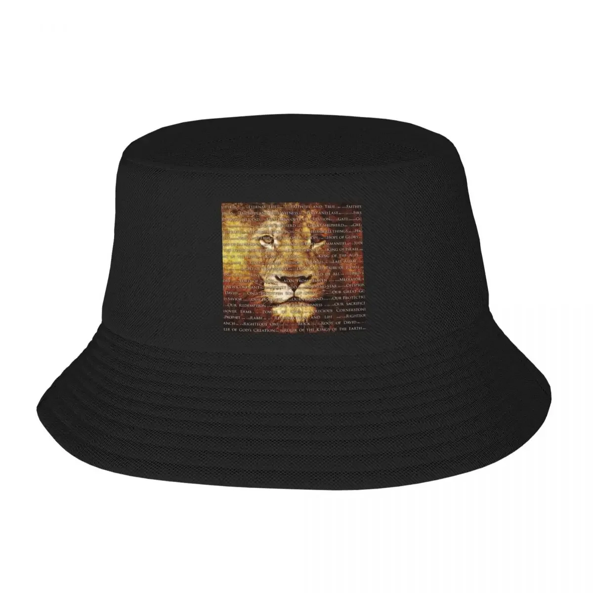 

Custom The Names Of God Lion Bucket Hat Women Men Fashion Summer Outdoor Sun Christian Catholic Fisherman Cap