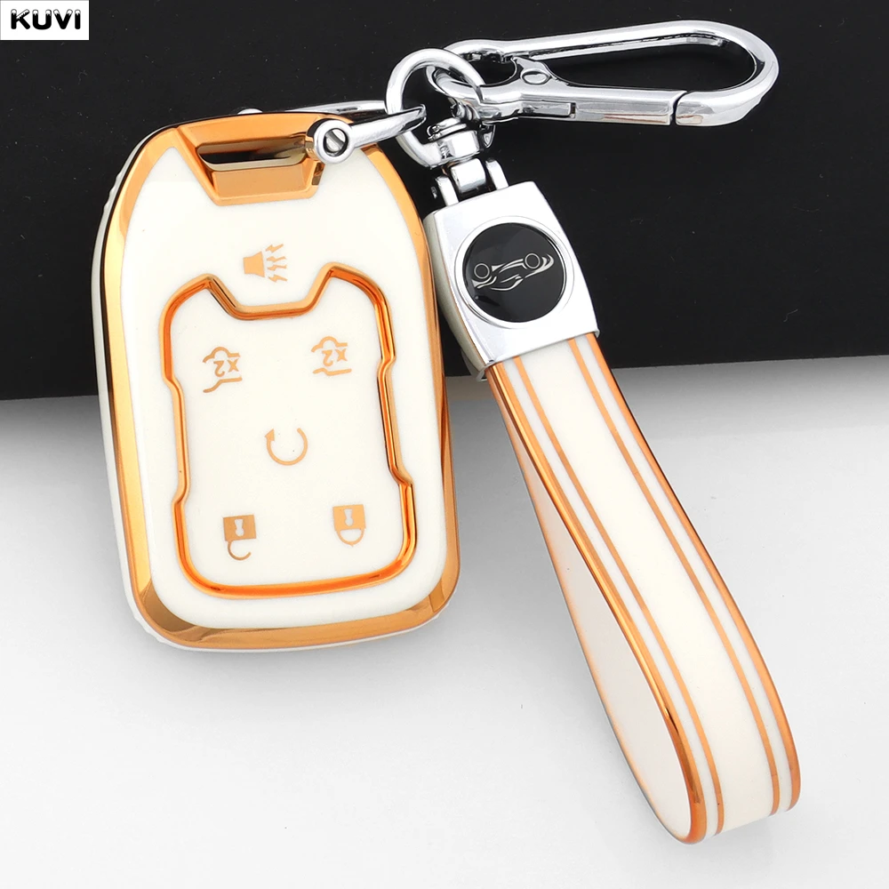 6 Buttons TPU Car Key Case Cover for Chevrolet Silverado GMC Sierra 1500 2500HD 3500HD Terrain Acadia 2020 2021 2022 Keychain view 2