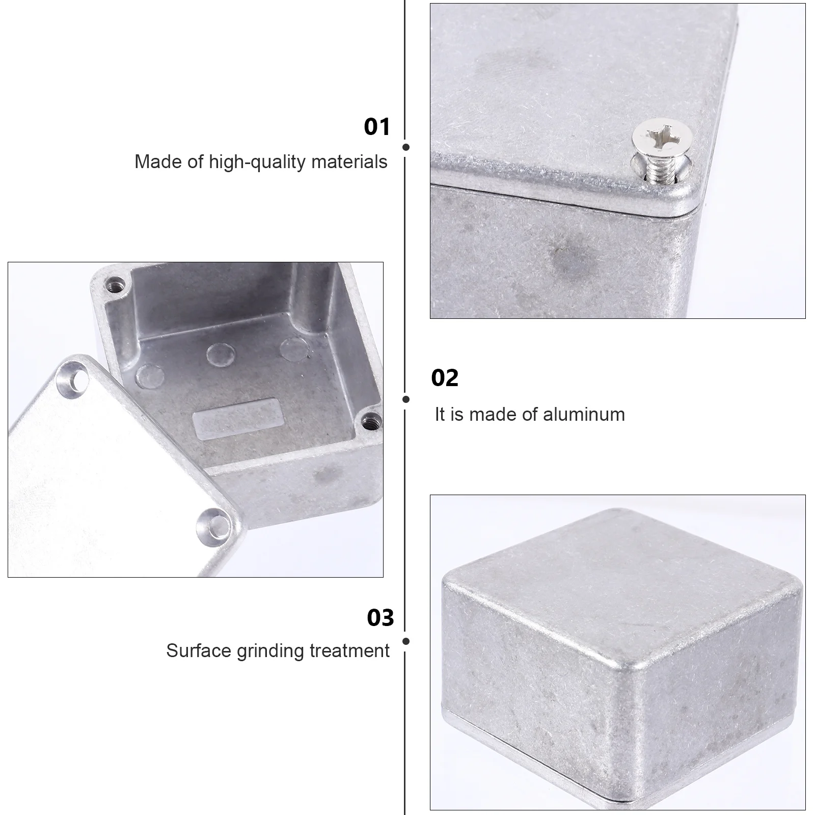 تأثير الضميمة دييكاست الألومنيوم الغيتار دواسة حالة مكافحة الصدأ سطح أملس نمطين صناديق المشروع للإلكترونيات المعدنية