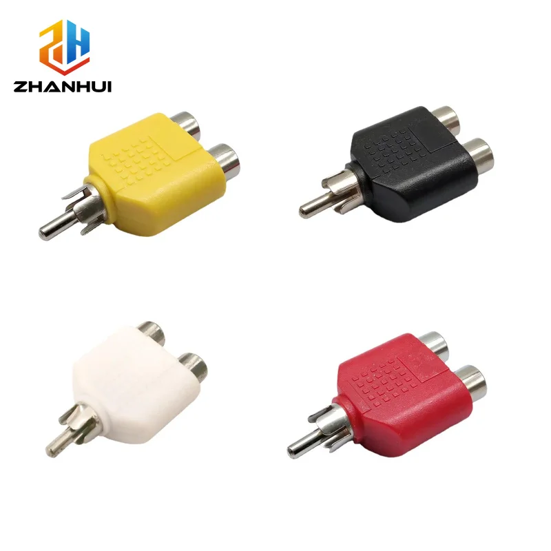 RCA Y Splitter Cable, 1 Male to 2 Female AV Audio Video Adapter, 1RCA to 2RCA Converter Plug for DVD TV Gaming Consoles