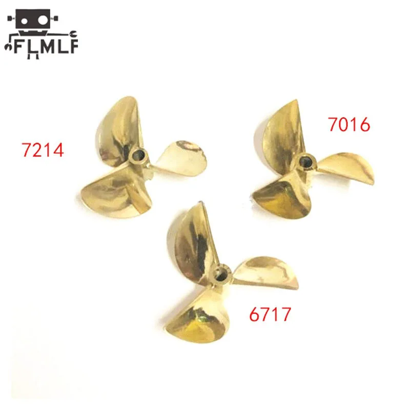 26cc 29cc 30cc Racing Boat 6717 7016 7214 Three-blade Copper Propeller 67mm 70mm 72mm 6.35mm Hole Prop/Paddle for DIY RC Boat