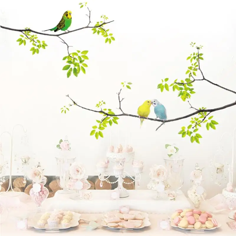 Children's Detachable Wall Stickers Birds on Trees Self-Adhesive Environmentally Friendly Fresh Living Room Bedroom Daycare Deco