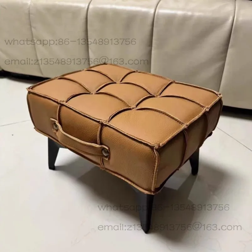 Creative Briefcase Portable Stool Household Living Room Small Stool Leather Seat Pier Door Shoe Change Stool Pedal Sofa