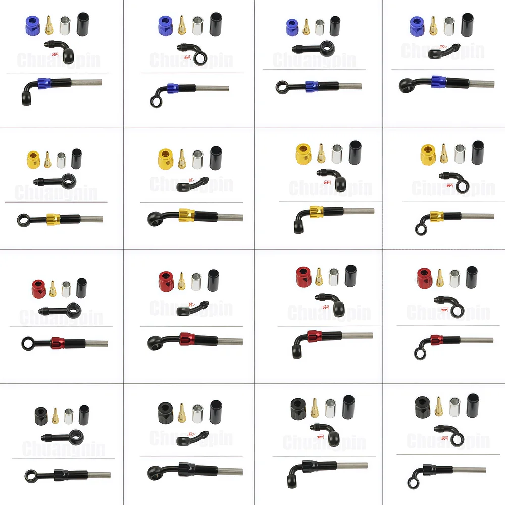 AN3 10mm Stainless Steel Banjo Brake Hose Fitting, 0°/28°/90° Hydraulic Hose End Adapter, 5 Colors Available for Motorcycle Pit