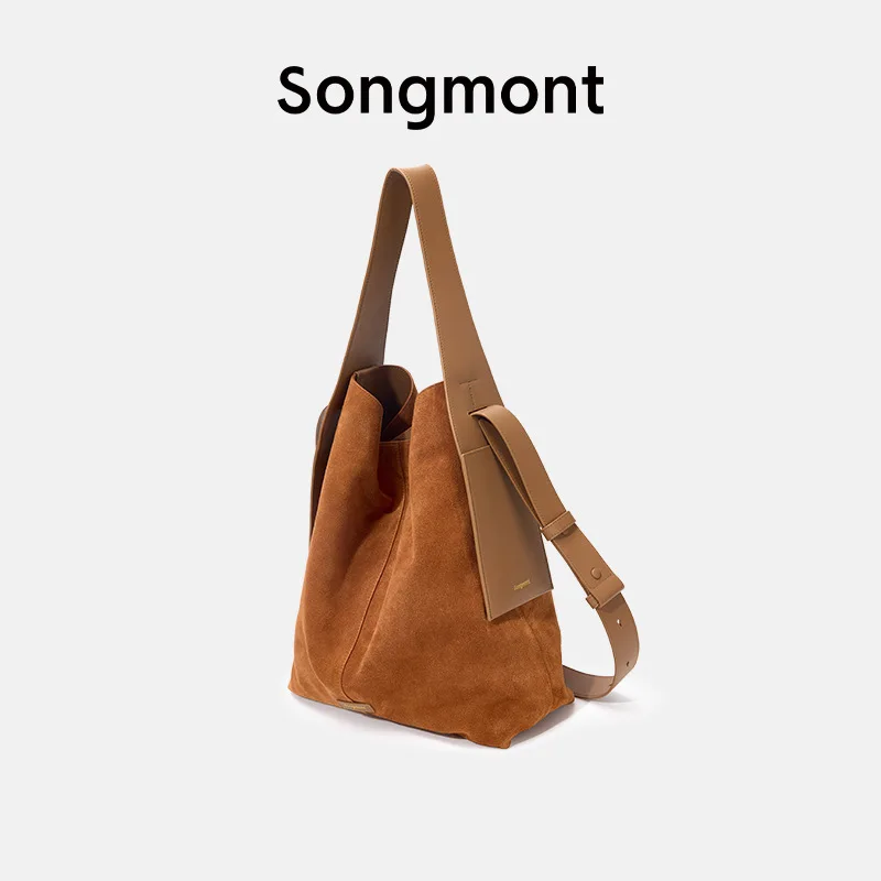 Songmont bag, suede ear hook tote underarm single-shoulder handbag, crossbody bag
