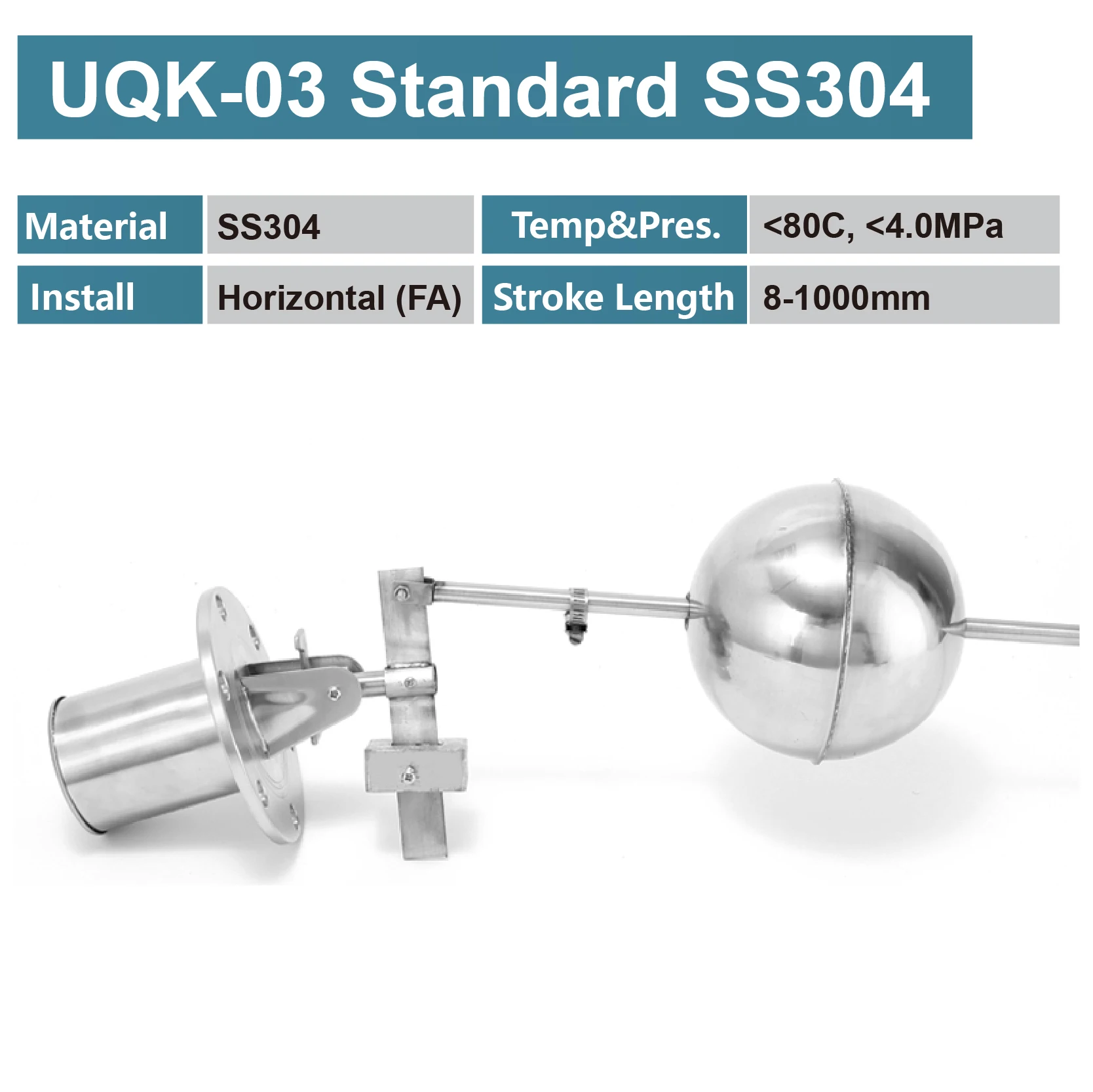 

Магнитный поплавковый выключатель уровня из нержавеющей стали 304/316 UQK-01 02 03, боковой фланцевый датчик жидкости для промышленных баков 300 ° C