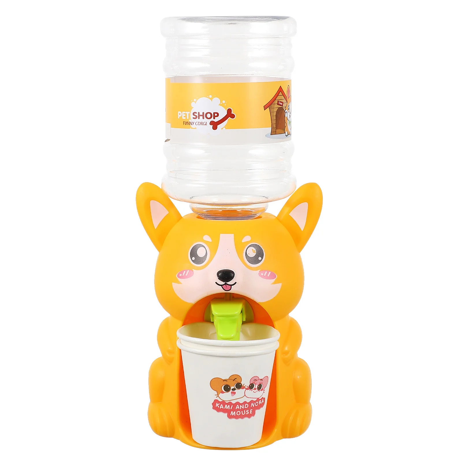 Mini corgi cão dispensador de água simulação forma bonito fácil limpo portátil fingir jogar crianças presente cena vida em miniatura