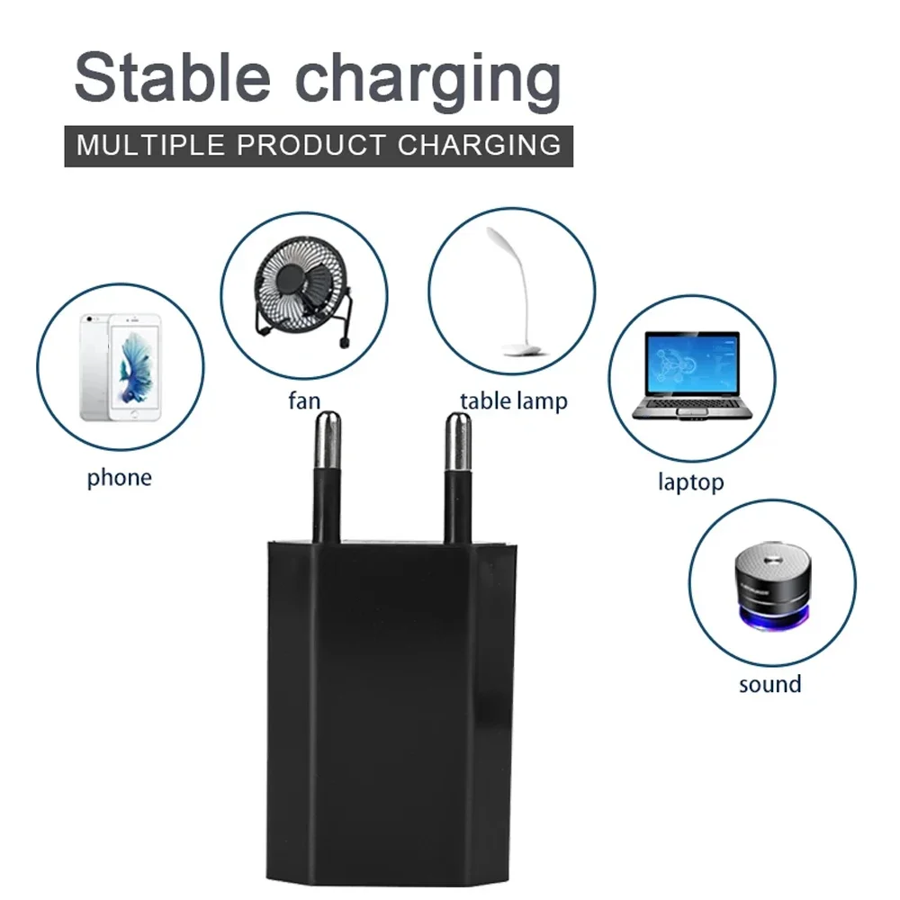 1-3pcs EU Plug 5V 1A USB Wall CellPhone Charger Portable Charging Block Travel Power Adapters for IPhone Samsung Xiaomi Huawei - náhled 3
