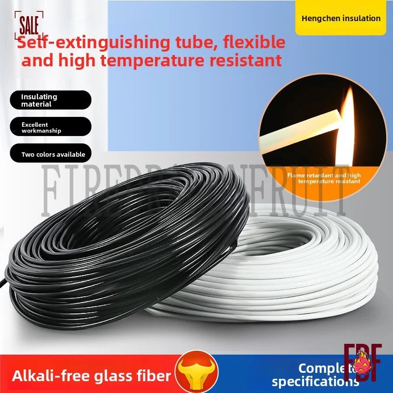 Self-extinguishing Fiberglass Sleeving Silicone Resin Insulation Tube HighTemperature Flame Retardant ElectricalProtection