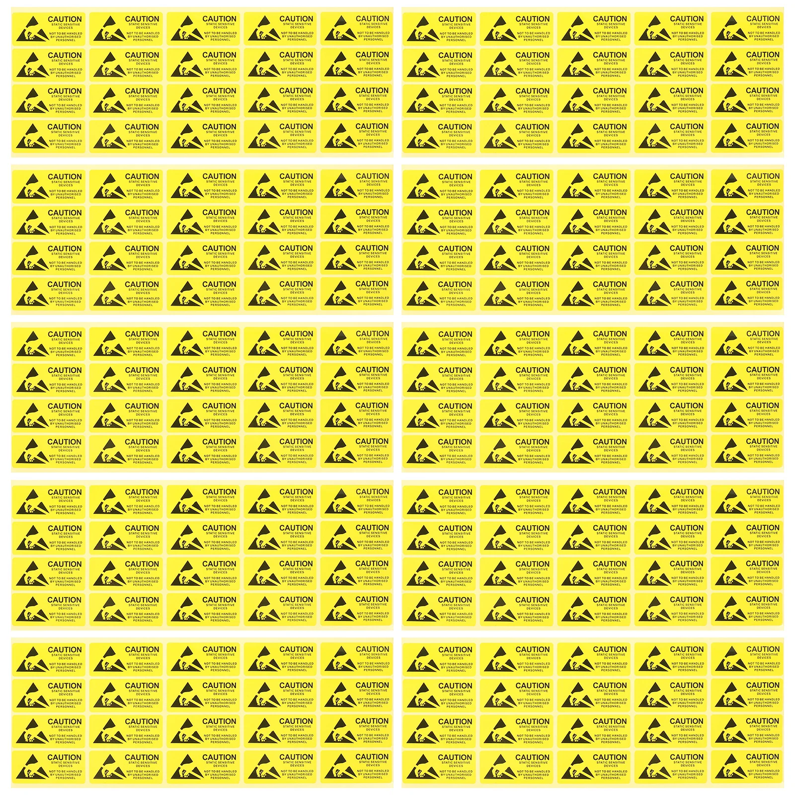 450Pcs Static Sensitive Device Sticker 55x25mm Permanent Adhesive Wall Decal for Equipment Cars Workshops Industrial Safety Sign