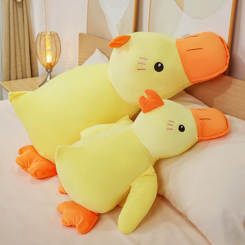 45cm 65cm 100cm Cute Duck Throw Pillow Prone Posture Soft And Comfortable Kawaii Sleep With The Pillow Holiday Gift Send Family