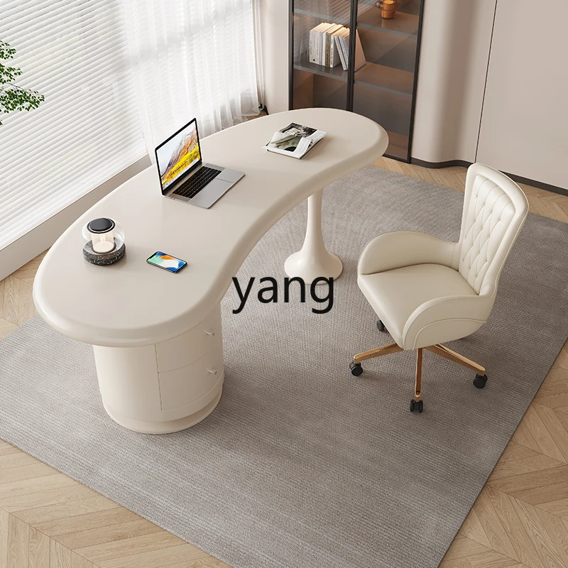 

YJQQ Cream Wind Solid Wood Desk Bedroom Household Small Unit Learning and Writing Desk