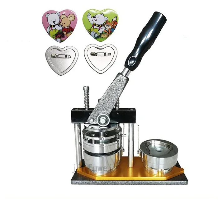 Cheap Metal DIY Heart Shaped Button Badge Hand Punch Press Making Machine Kit