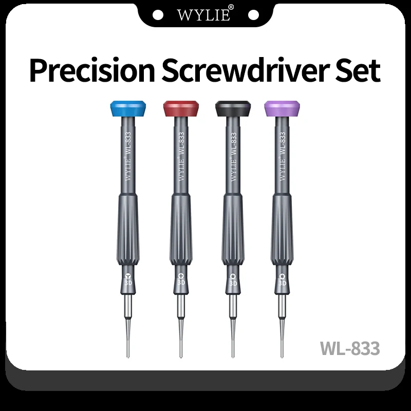 

WYLIE WL-833 High Hardness Screwdriver Kit Convex Cross Torx Pentalobe Phillips for Phone Watch Repair Opening