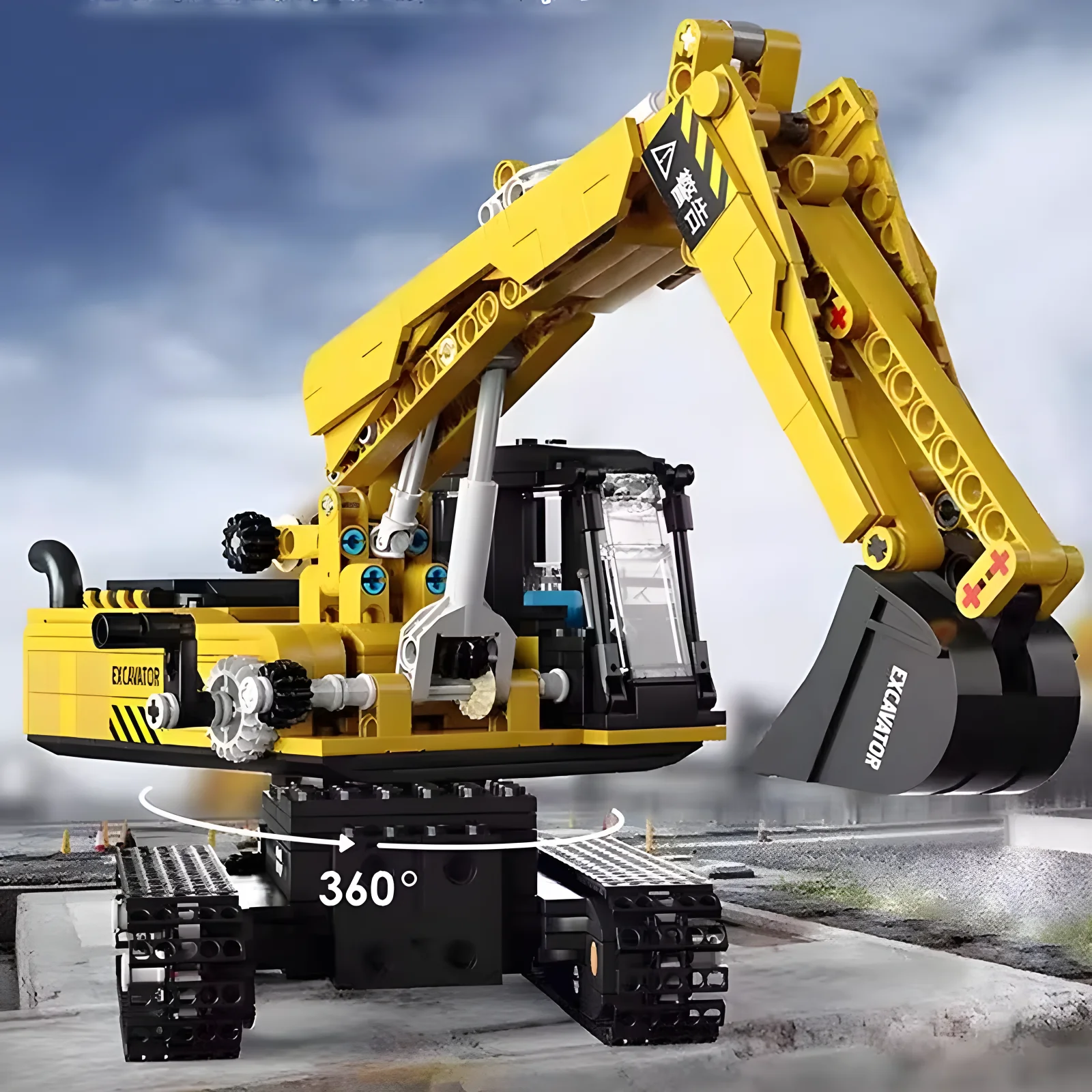 MOC YC-33001 High-Tech Car Construction Truck Excavator Model Building Blocks Bricks Puzzle Assembly Toy Christmas Gift For Kids