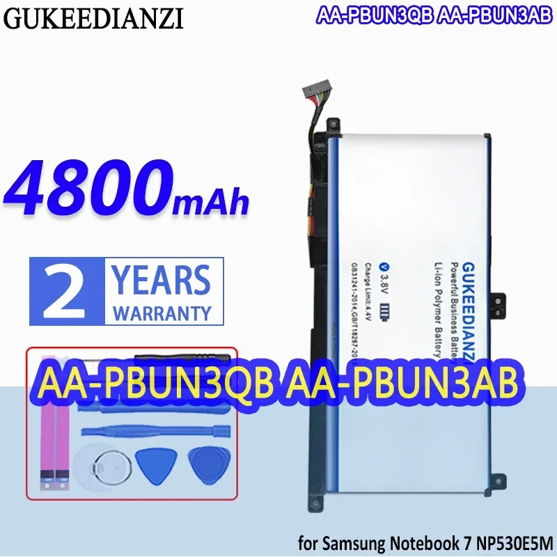 High Capacity GUKEEDIANZI Battery AA-PBUN3QB AA-PBUN3AB 4800mAh for Samsung Notebook 7 Notebook7 NP530E5M NP800G5M NP740U5L