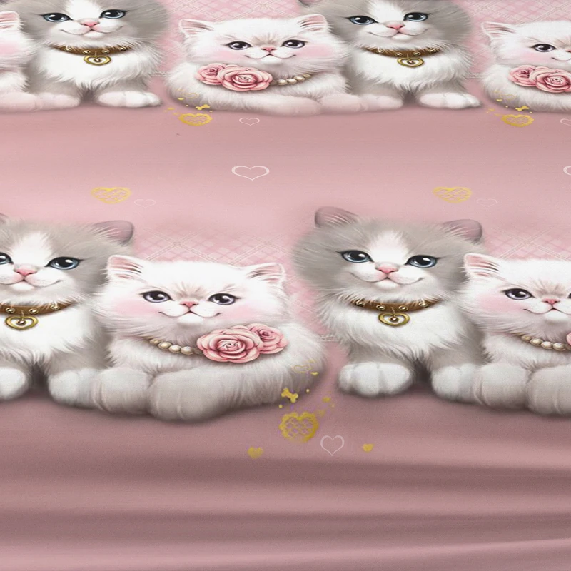 1 Piece of Lovers Cute Cat Pattern Frosted Bedsheet, Bedroom Printed Bedspread, Bedding (Excluding Pillowcases)