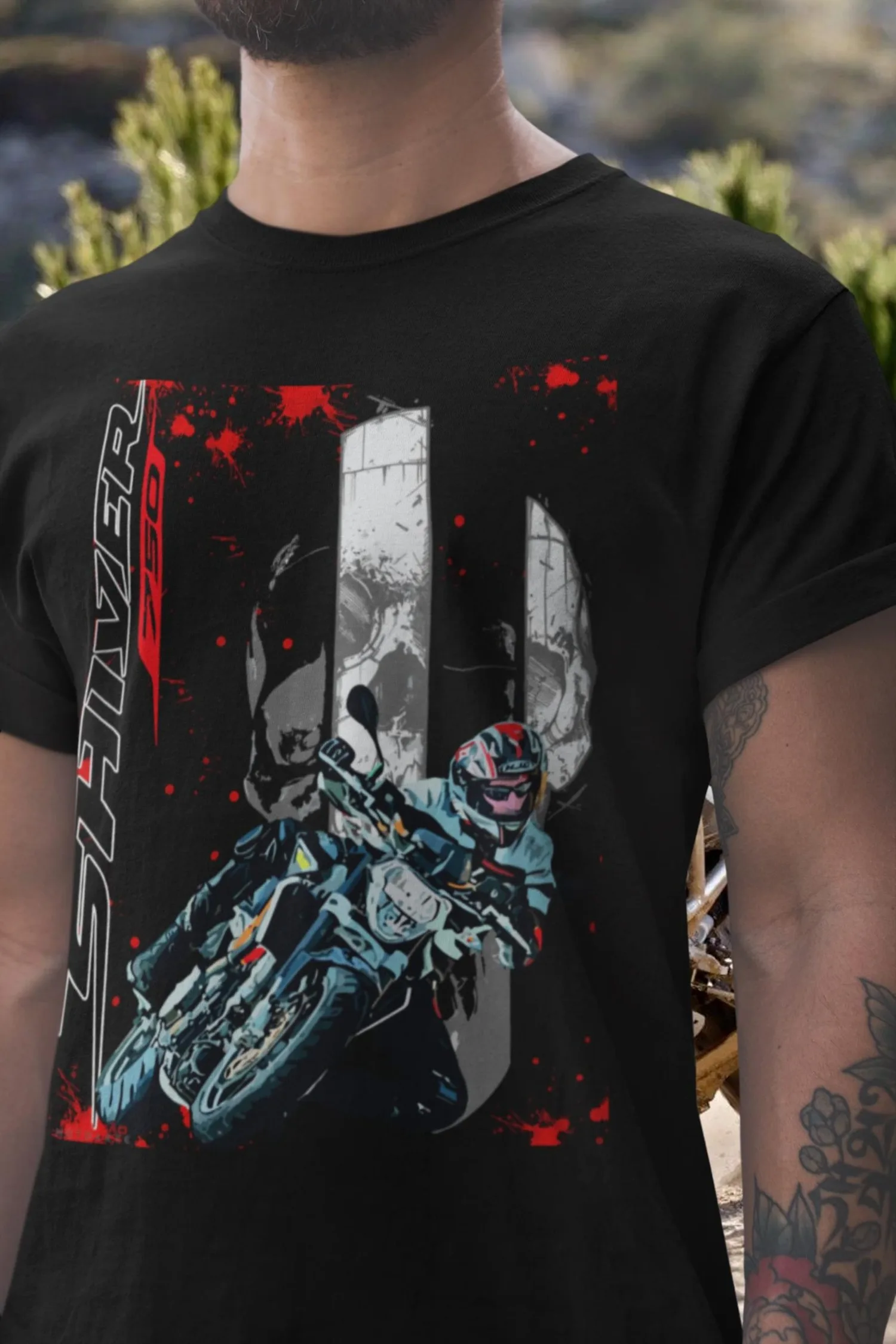 

131@EY A.prilia Shiver 750 T Shirt Italian Roadster Motorcycle Tee V Twin Tech Pioneer Rider Graphic Top For A.prilia Fans Naked