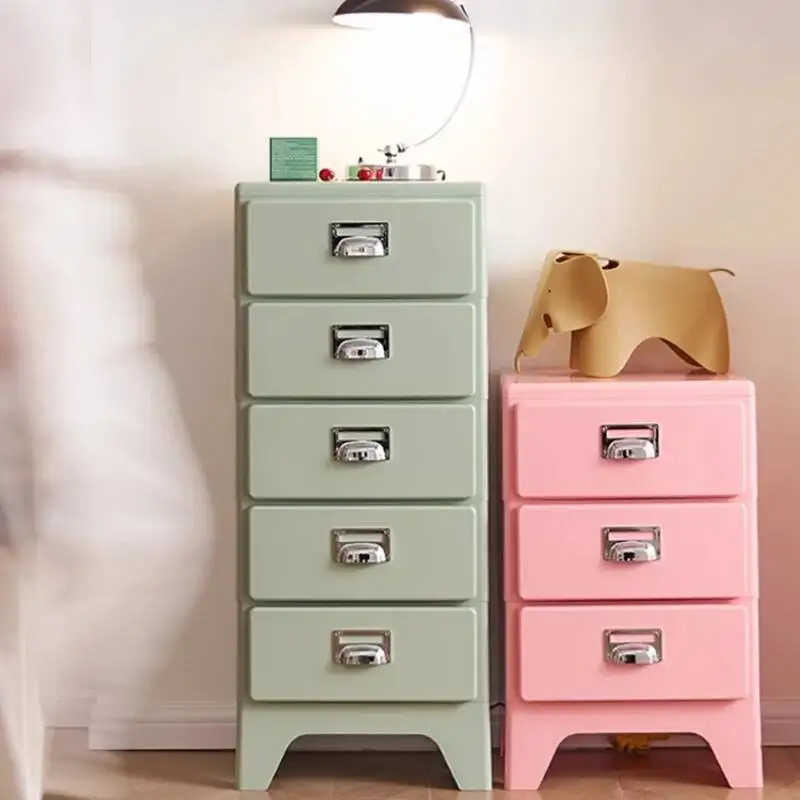 اليابانية الرجعية ثلاثة دلو خزانة غرفة نوم السرير الجدول أريكة خزانة جانبية Ins مقبض درج خزانة خزائن التخزين