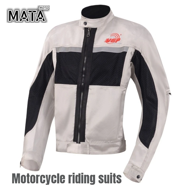 

Motorcycle Summer Riding Mesh Racing Suit Breathable Motorcycle Male and Female Knight Jacket Silver Mesh