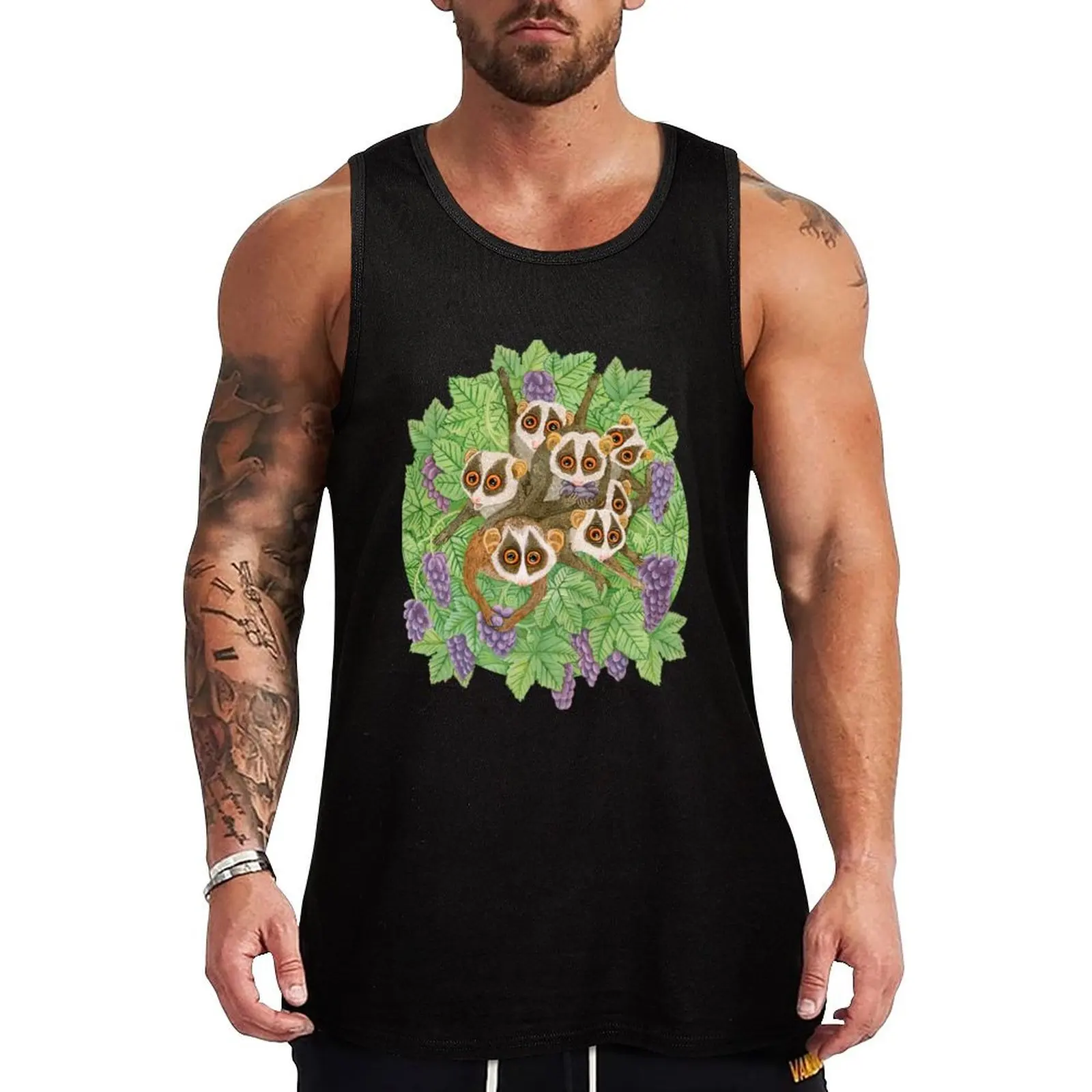 Monkey Loris Family Tank Top sleeveless shirt man Sleeveless T-shirt