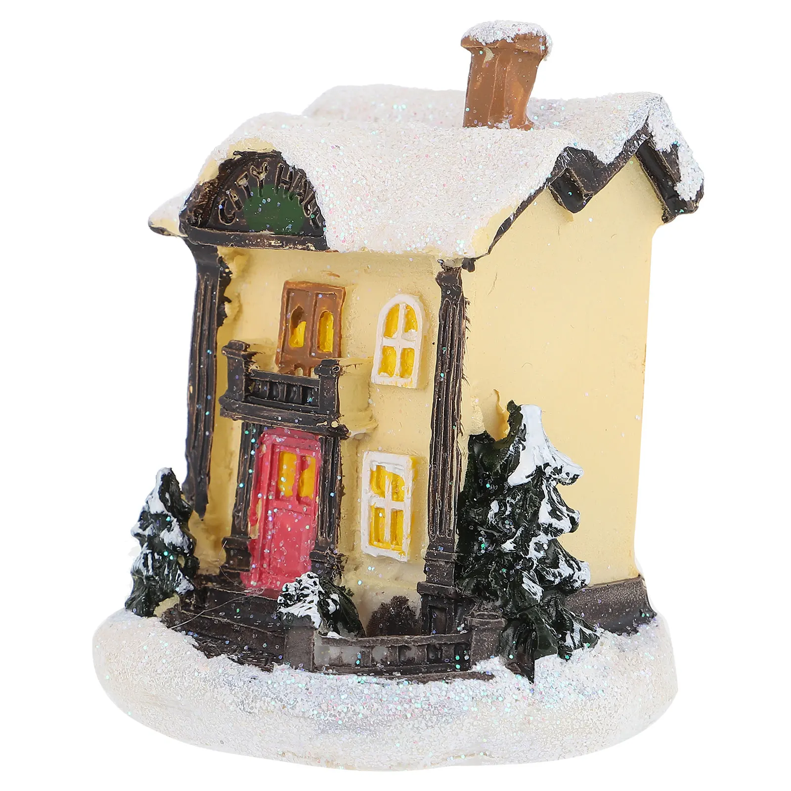 

Christmas Decor Outdoor Resin Glowing Small House Mini New Home Desktop Front Modern