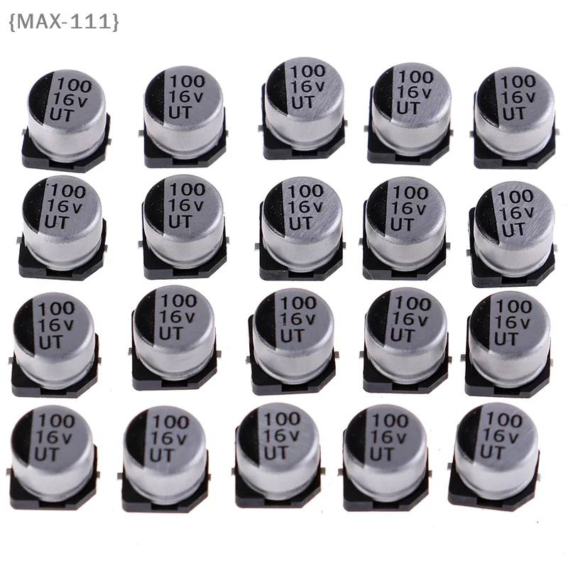 【F2-MAX111】20 pcs SMD electrolytic capacitors with specifications of 6*5 mm 16V 100uF