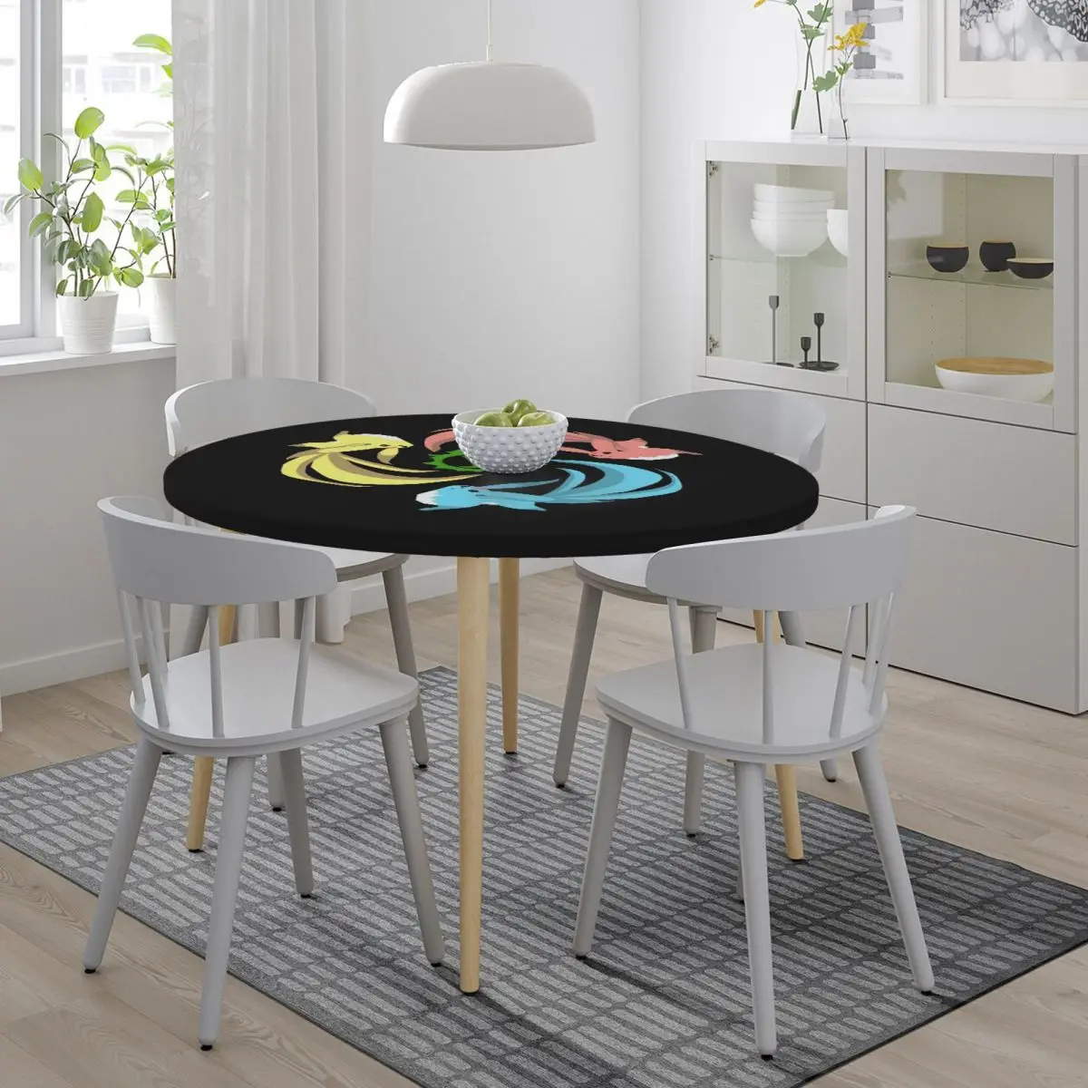 Ffxiv Summoner - Carbuncles Waterproof Round Tablecloth Oilproof Table Cloth for Kitchen Events Dining Table Cover