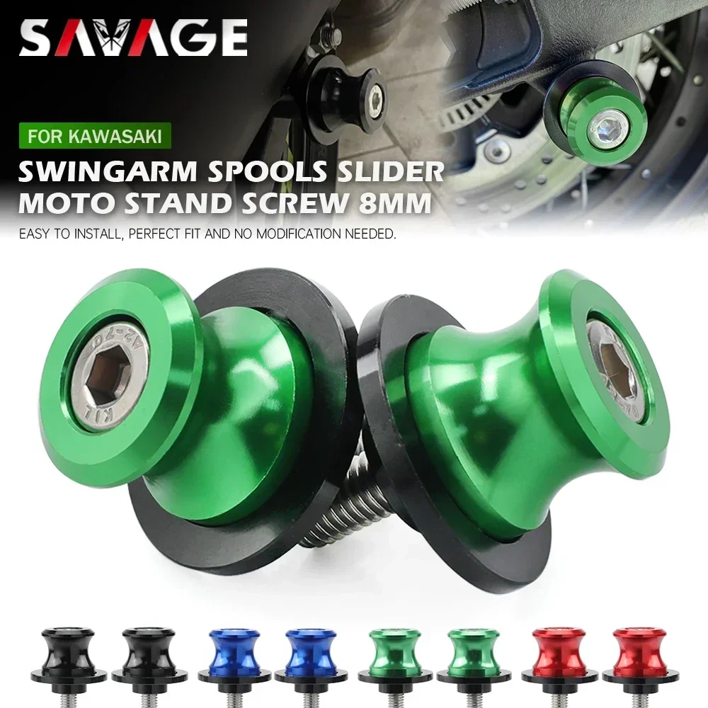 Swingarm Spools Slider For KAWASAKI Z650 Z800 Z900 Z1000 Z1000SX ZX6R ZX10R NINJA 650 400 Motorcycle Accessories Stand Screw M8