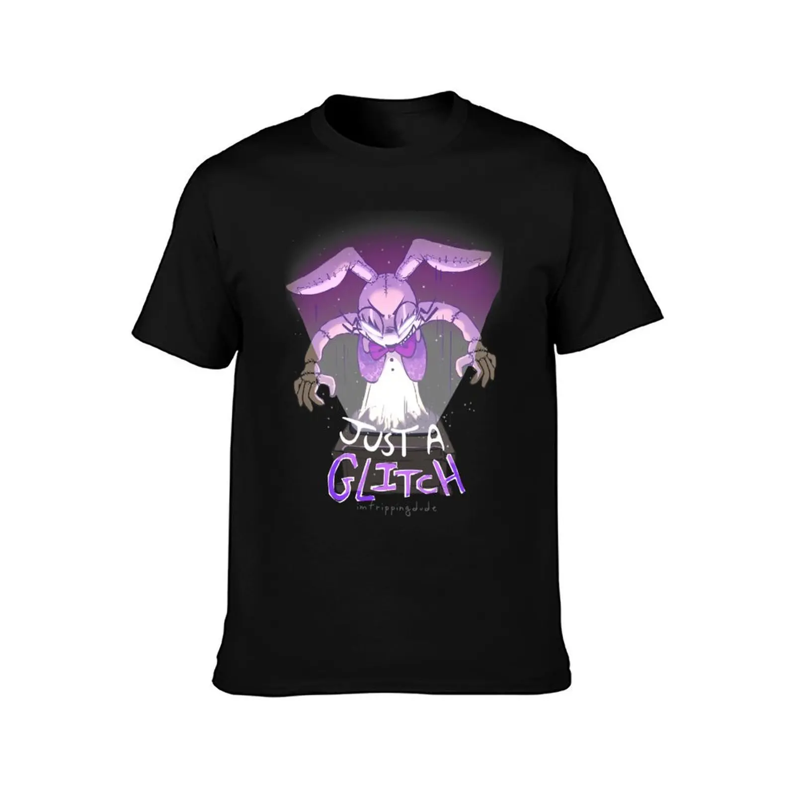 Just a glitch T-Shirt, Summer Casual Cotton Tee, Oversized Streetwear Tops, Vintage Graphic Print, Loose Fit Short Sleeve