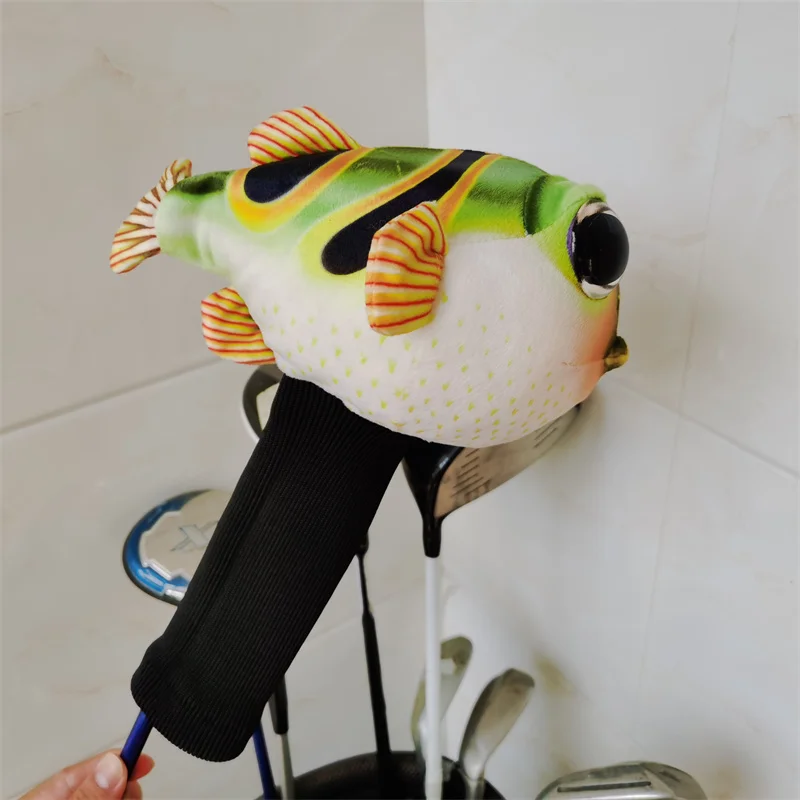 Plush Globefish Golf Wood HeadCover Golf Fairway Woods Headcover Cute For Man Women