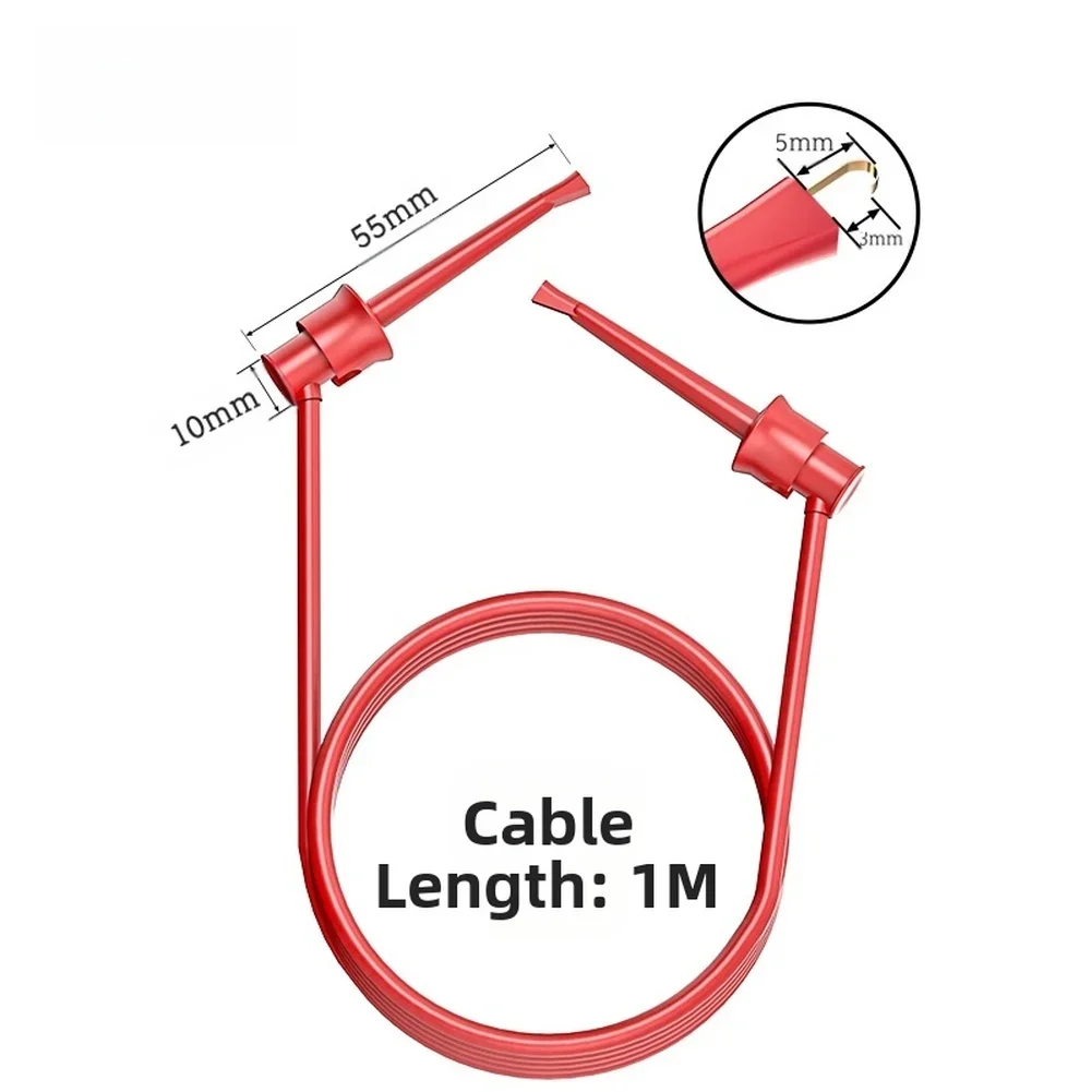 Dual IC Hook Test Cable with 10 Color Coded Wires and 1 Meter Length for Secure Connection in Electronic Testing