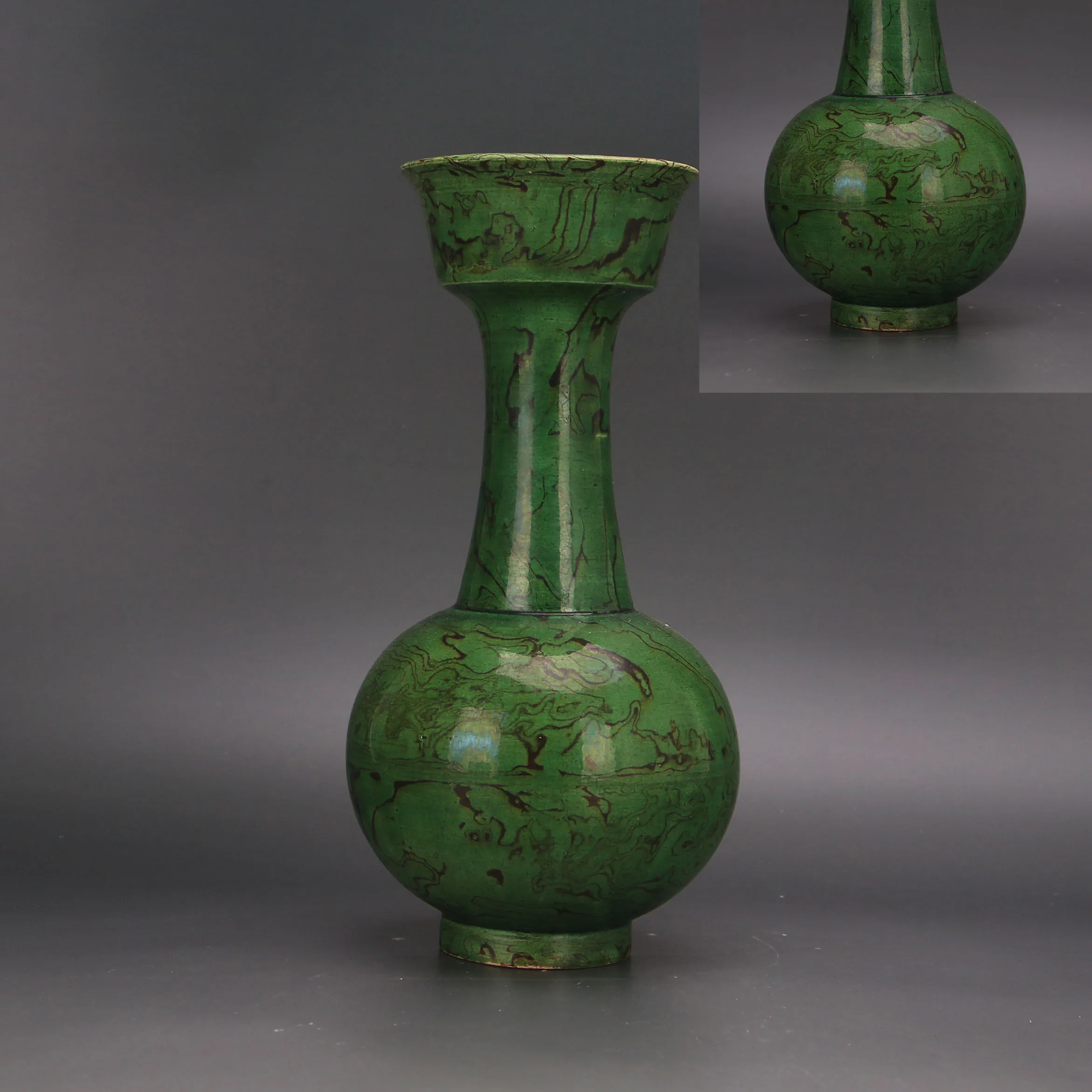 Song Dynasty Ru Ware Qingliang Temple Celadon Three Rams Zun Vase with Xuanhe Mark Vintage Porcelain Collectible