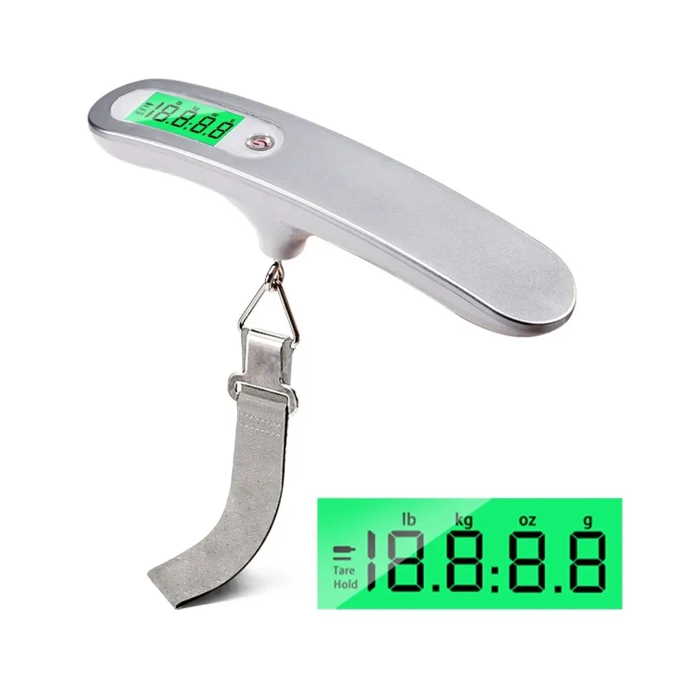 50kg/110lb Portable Digital Luggage Weight Scale LCD Display Pocket Electronic Suitcase Travel Scale Balance Baggage Weight Tool