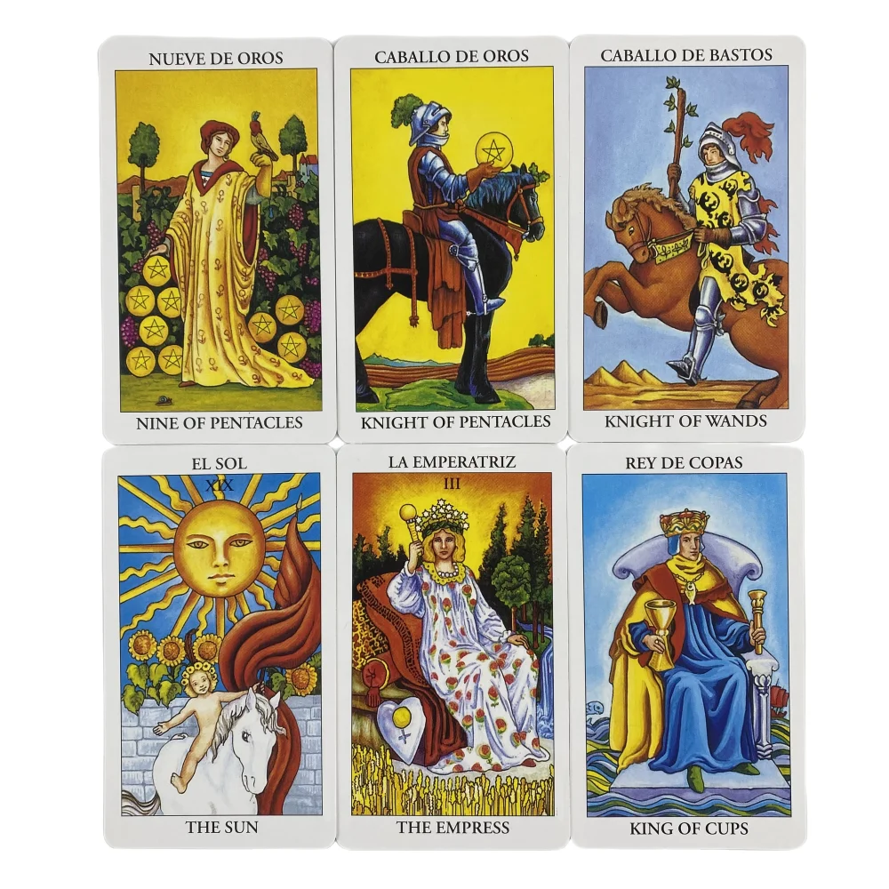 Carte dei tarocchi del cavaliere spagnolo A 78 Deck Oracle English Visions divinazione Edition Borad Playing Games