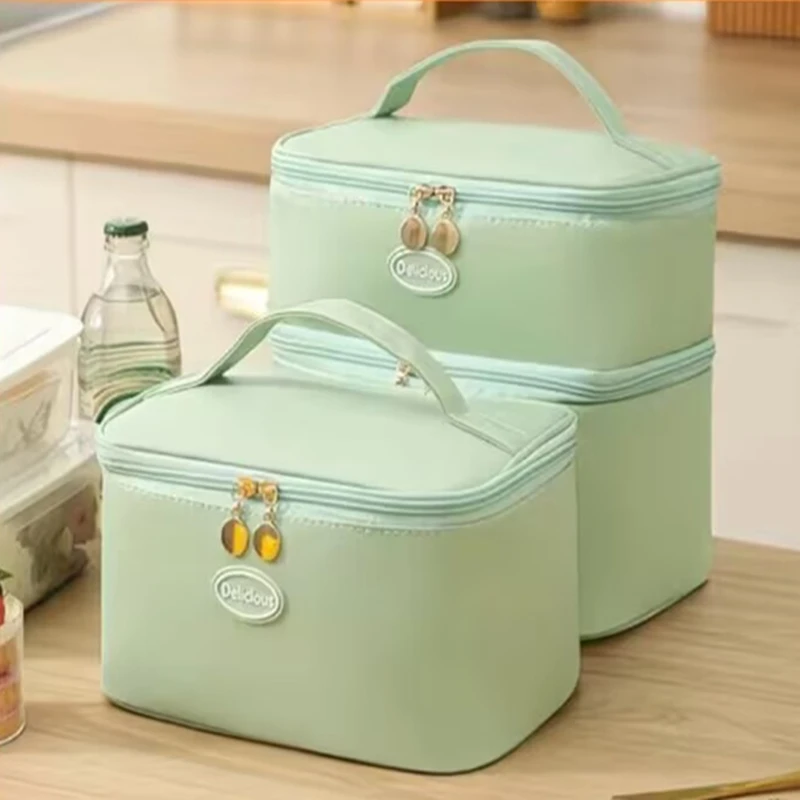 

1P Outdoors Double Layer Lunch Bag Large Capacity Thermal Insulation Lunch Bags Leakproof Cooler Tote for Work Picnic School