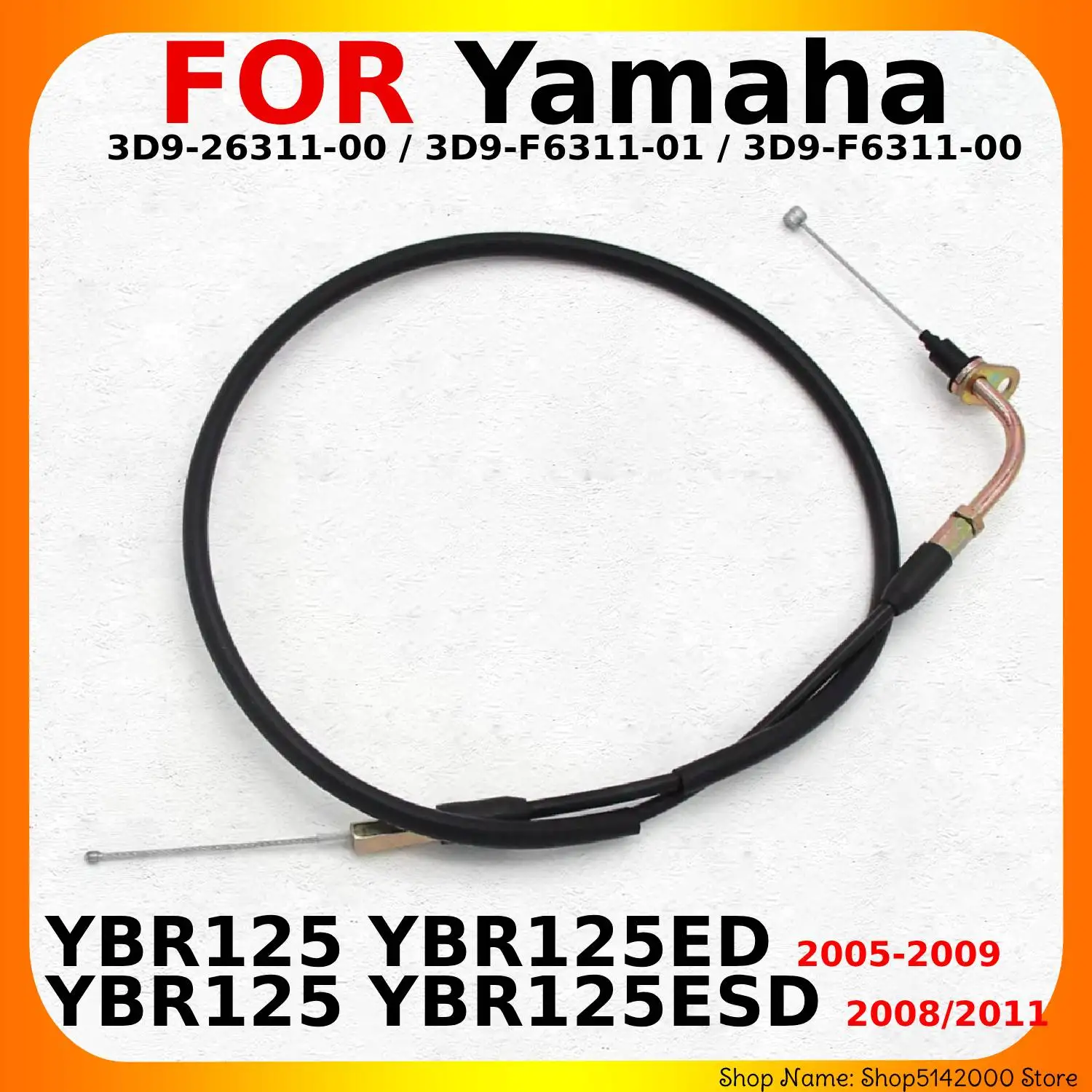 Motorcycle Push&Pull Throttle Cable Line Wires Scooter Acceleration For Yamaha YBR125 YBR125ED YBR125ESD OEM:3D9-26311-00 Parts