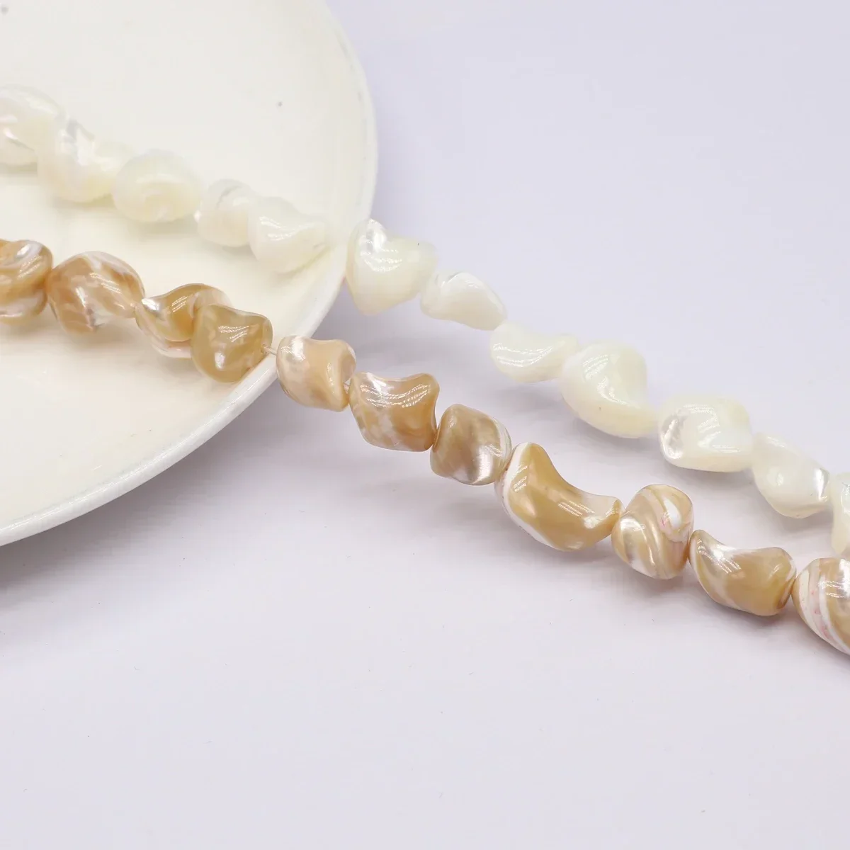 10-15mm White Khaki Irregular Shell Natural Freshwater Bead Exquisite Jewelry Making DIY Necklace Bracelet Earrings Accessory