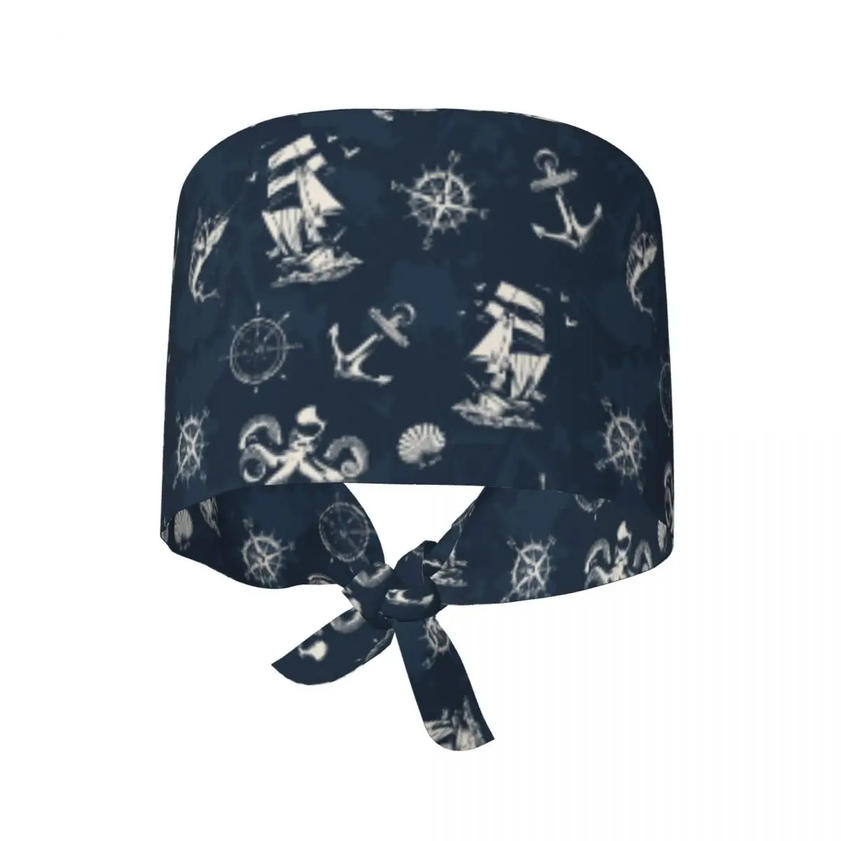 Custom Vintage Nautical Symbol Medical Staff Scrubs Hat Men Women Sailor Anchor Compass Doctor Nursing Surgical Cap Scrub Caps