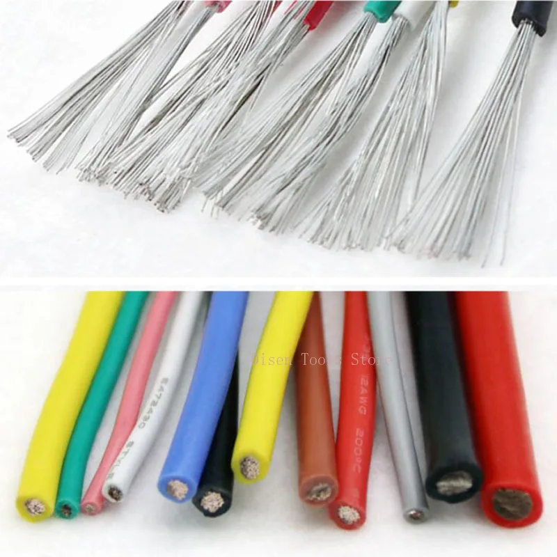 UL3135 سيليكون ارتفاع درجة الحرارة سلك سيليكون معزول المعلبة النحاس كابل مقاوم للحرارة 30 28 26 24 22 20 18 16 14 12AWG #3