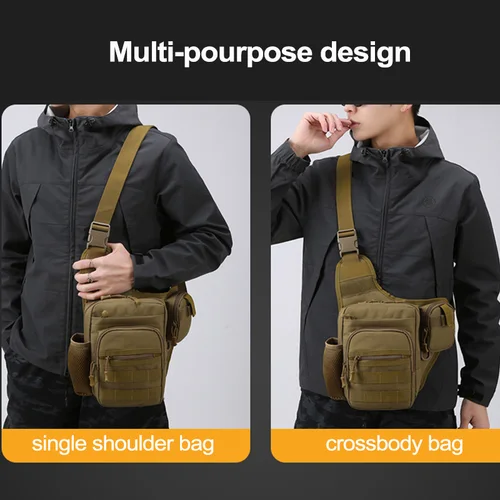 Imagen 2 del producto Riñonera táctica Molle para hombre, bolsa de pecho para acampar, escalada, ciclismo, senderismo, viajes, deportes al aire libre, pesca