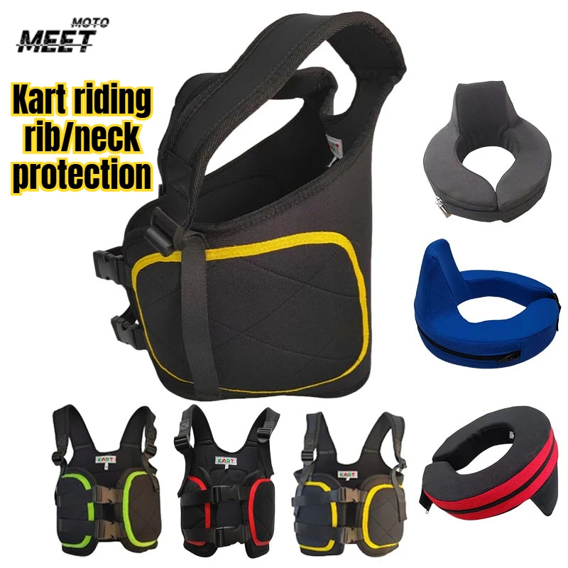 Adult Children Karting Club Riding Equipment Go Kart Rib Guard Neck Guard Racing Armor Chest Guard Rib Protector Pads