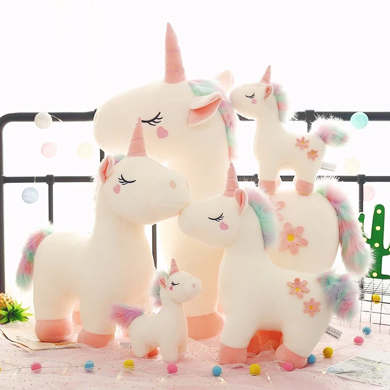 Large Size Unicorn Doll Kawaii Unicorn Plush Toy 30-70CM Soft Stuffed Animals Horse Doll Pillow Toy for Boy Girl Christmas Gifts