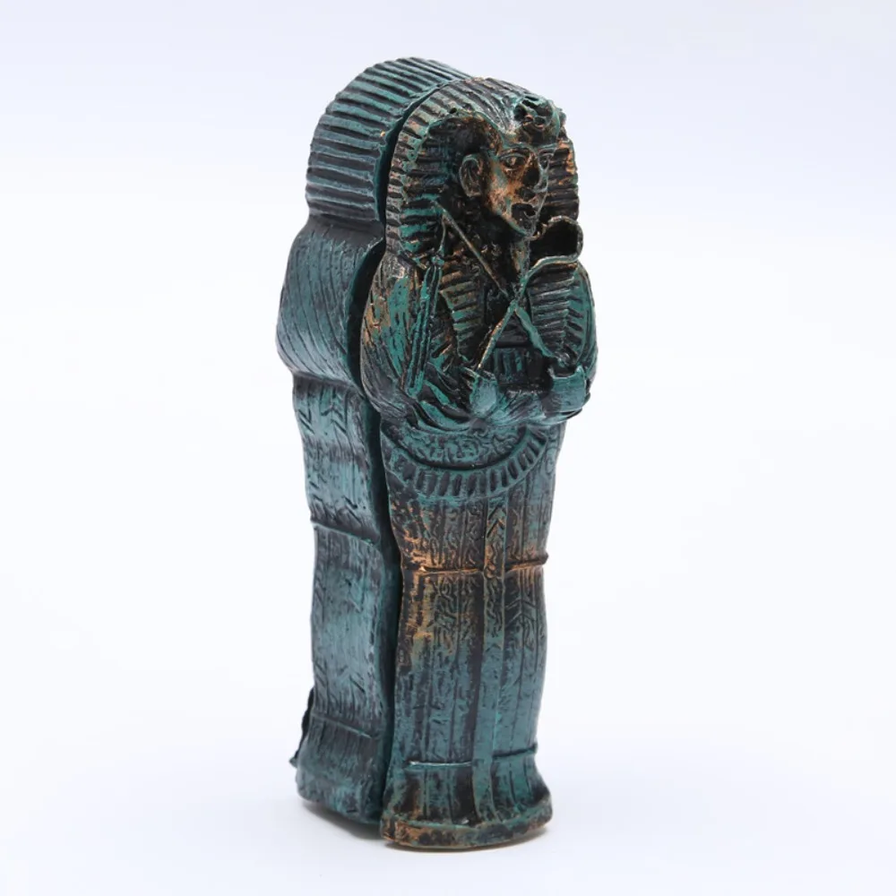 Resin Egyptian Mummy Coffin Ornament Complete Coffin with Separate Lid 4.92 X 1.77x1.73in Mini Resin Mummy Decor