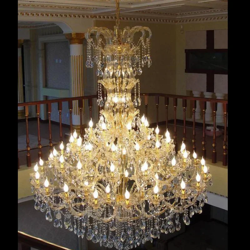 European-style duplex building crystal lamp villa living room lamp hotel lobby chandelier