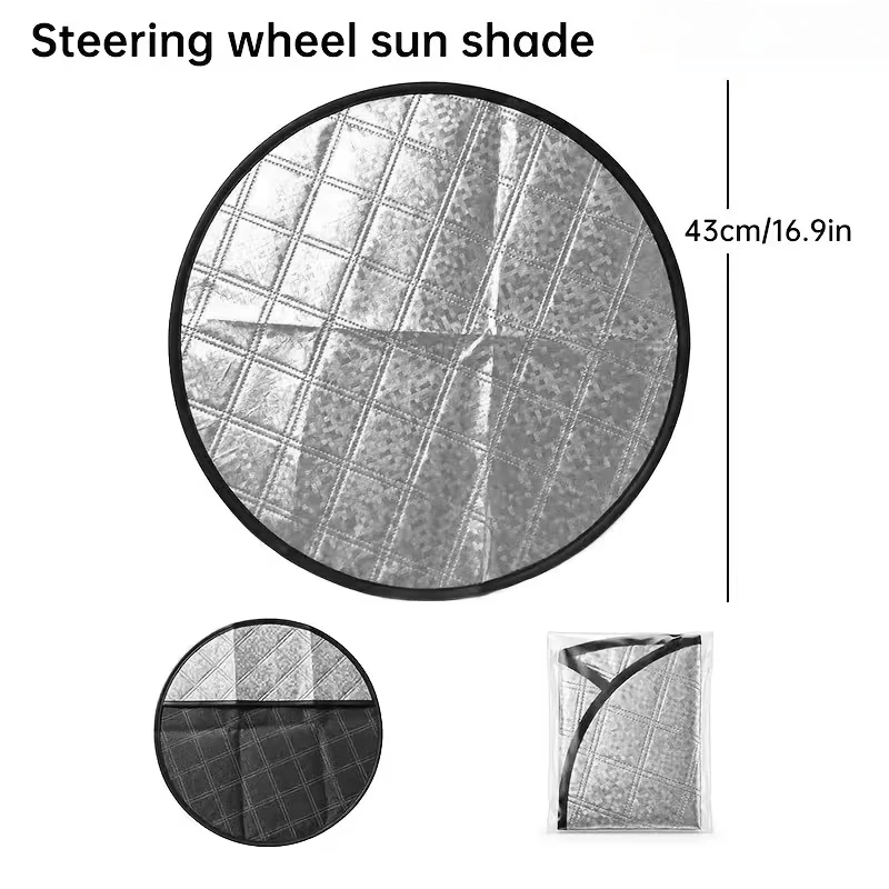 Car Steering Wheel Sun Shield Sunscreen Heat Resistant Protector Universal Fit Summer Auto Interior Supplies