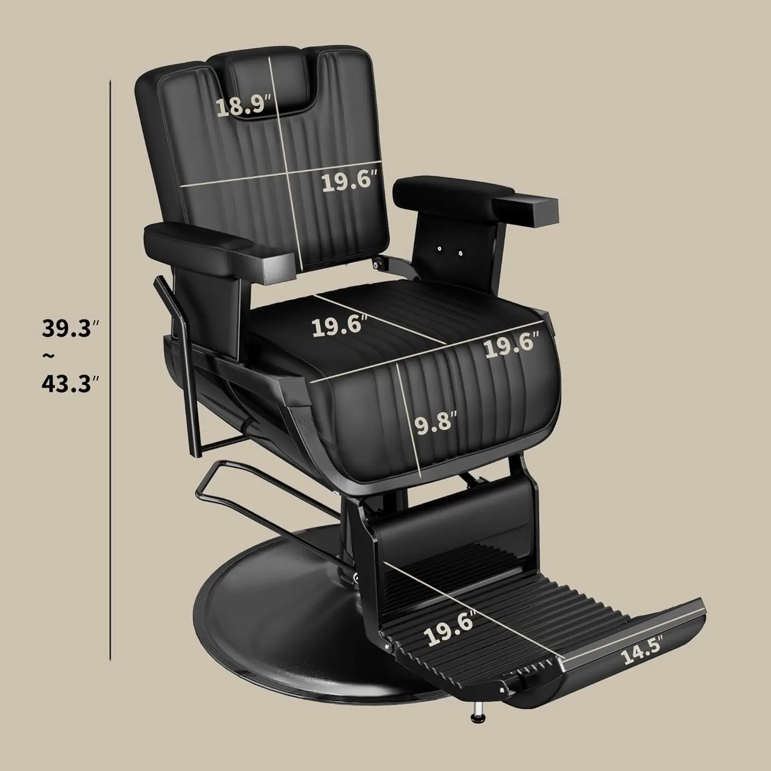 

Винтажное профессиональное парикмахерское кресло повышенной прочности с откидной спинкой и съемным подголовником для стрижки и укладки, на заказ